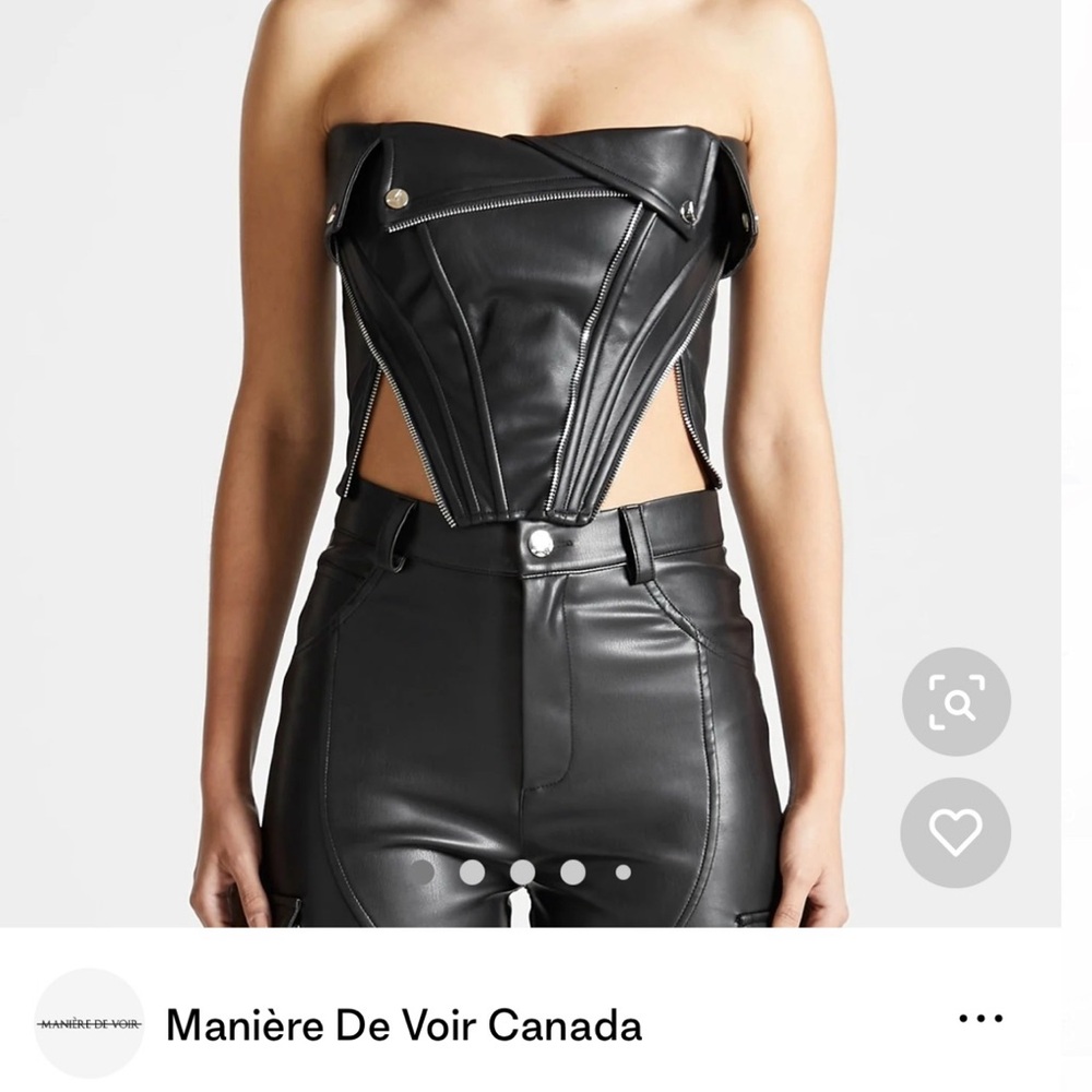Vegan leather Manière De Voir biker crop top